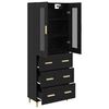 vidaXL Highboard &Mu;&alpha;ύ&rho;&eta; &Omicron;&xi;&upsilon;ά 69,5 x 34 x 180 &epsilon;&kappa;. &Sigma;ύ&nu;&theta;&epsilon;&tau;&omicron; &Xi;ύ&lambda;&omicron; &kappa;&alpha;&iota; &Gamma;&upsilon;&alpha;&lambda;ί