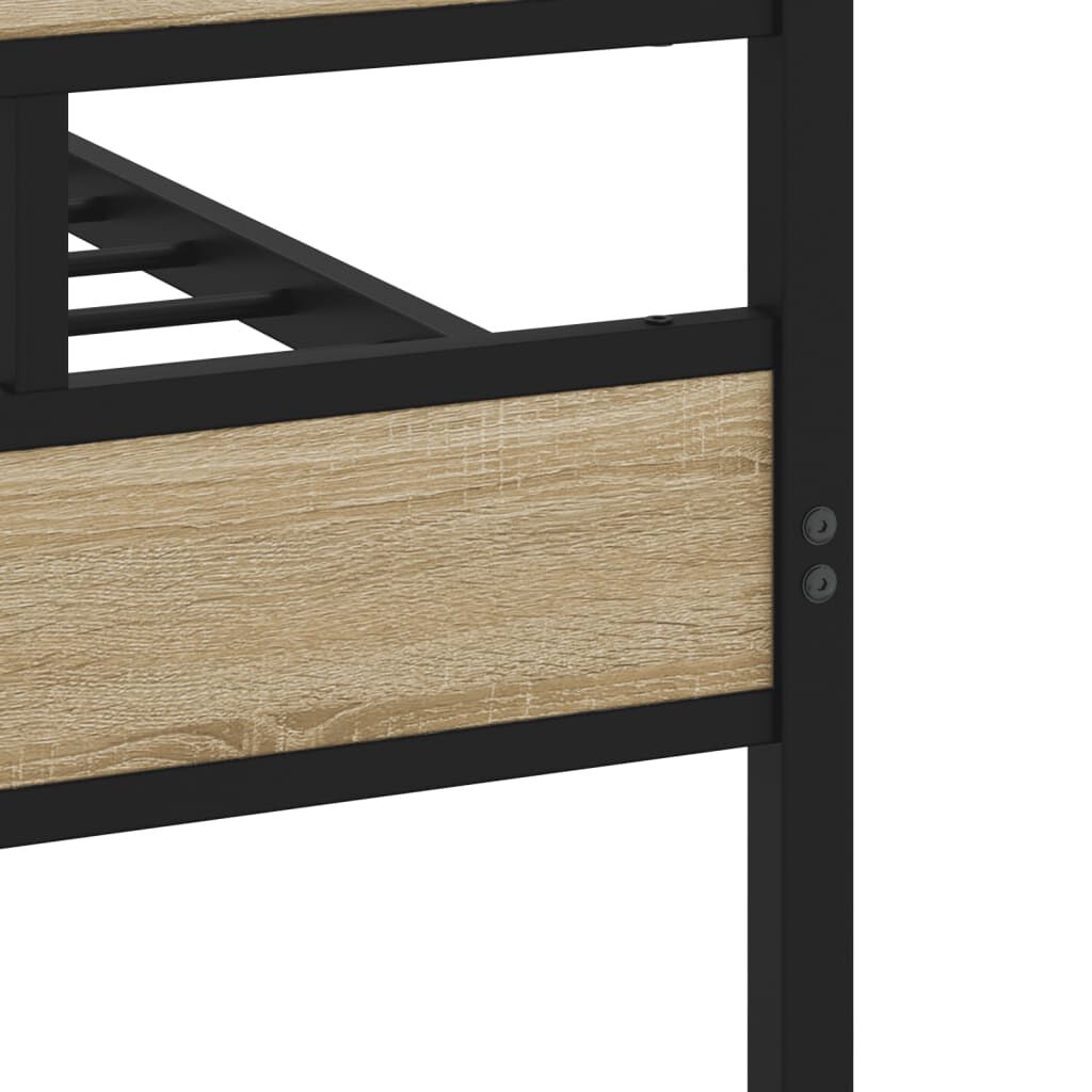 vidaXL Σκελετός Κρεβ. Χωρίς Στρώμα Sonoma Δρυς 100x190 εκ. Μεταλλικό
