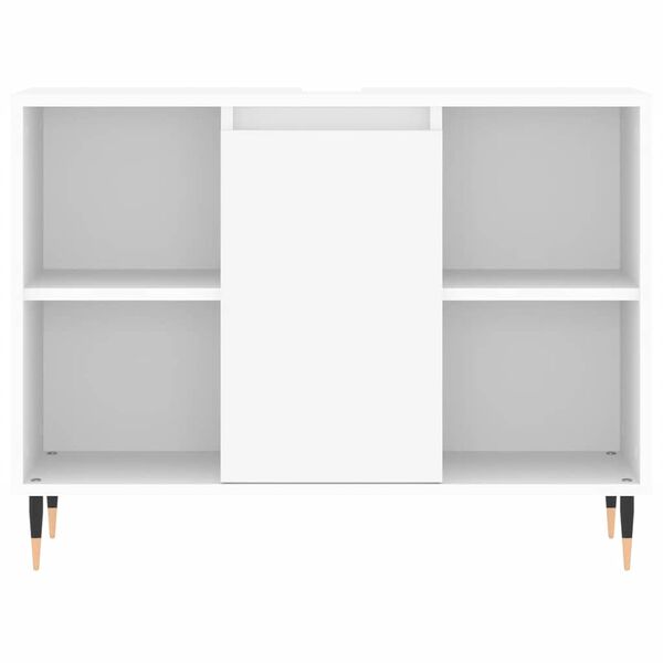 vidaXL Ντουλάπι Μπάνιου Λευκό 80 x 33 x 60 εκ. Επεξεργασμένο Ξύλο