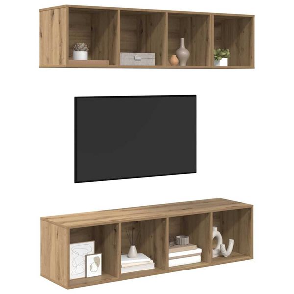 vidaXL &Sigma;&epsilon;&tau; &epsilon;&pi;ί&pi;&lambda;&omicron;&upsilon; &tau;&eta;&lambda;&epsilon;ό&rho;&alpha;&sigma;&eta;&sigmaf; 3 pcs Artisan Oak &Epsilon;&pi;&epsilon;&xi;&epsilon;&rho;&gamma;&alpha;&sigma;&mu;έ&nu;&omicron; &xi;ύ&lambda;&omicron;