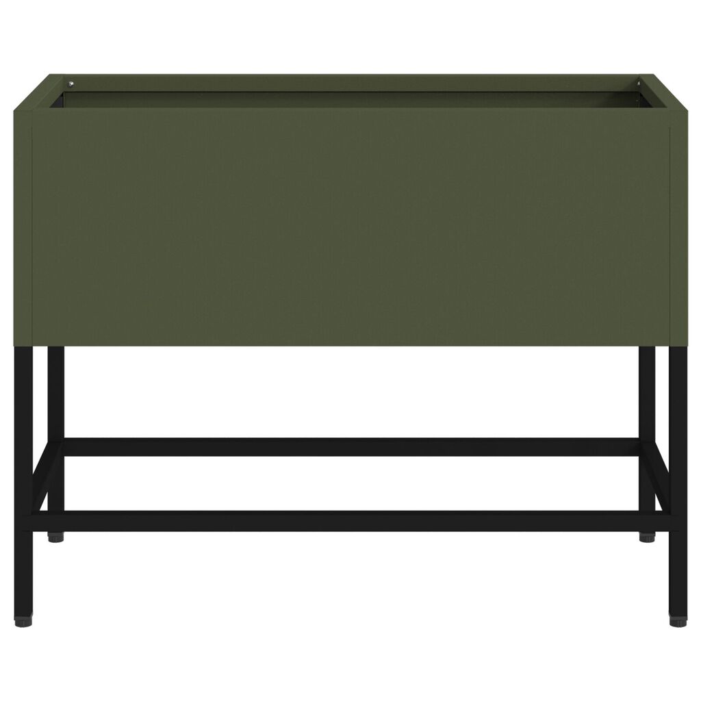vidaXL Υψωμένος Κηπευτικός Κάδος 60x26x45 εκ. Ελιά Πράσινο Χάλυβα