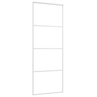 vidaXL Συρόμενη Πόρτα Λευκή Αμμοβολή 76 x 205 εκ. Γυαλί ESG/Αλουμίνιο