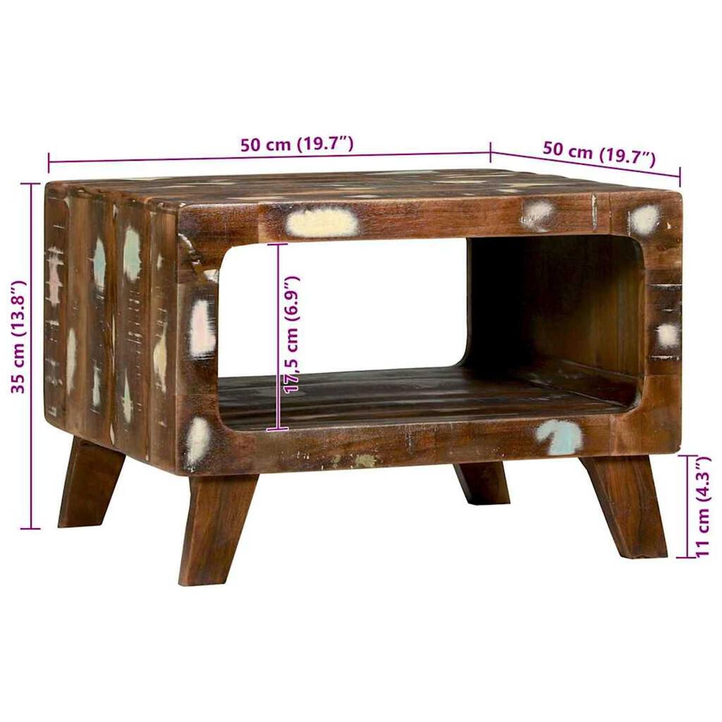 vidaXL Τραπεζάκι σαλονιού 50 x 50 x 35 cm Μασίφ ανακυκλωμένο ξύλο
