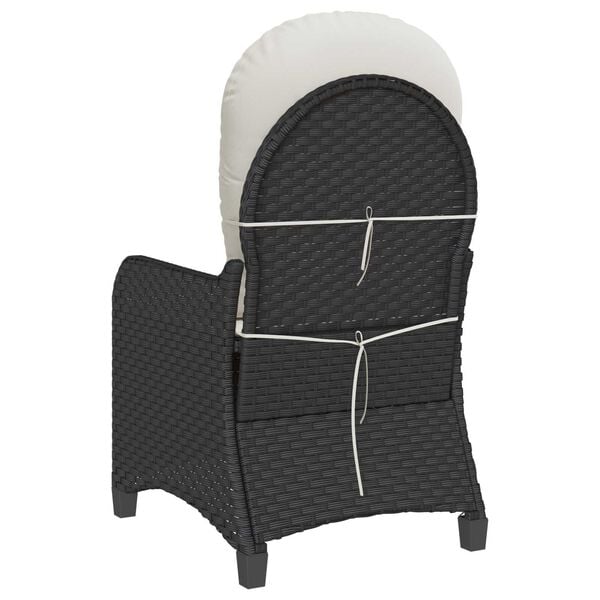 vidaXL Ανακλινόμενη πολυθρόνα Μαύρο 56 x 66 x 95 εκ συνθετικό ρατάν