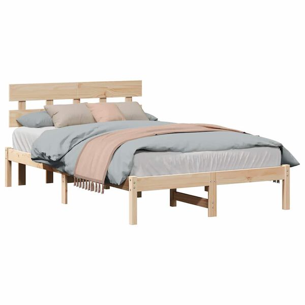 vidaXL Σκελετός Κρεβατιού Καφέ 120 x 200 cm Μασίφ ξύλο πεύκου