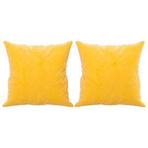 vidaXL Μαξιλάρια Διακοσμητικά 2 τεμ. Κίτρινες 40x40 εκ. Βελούδινα