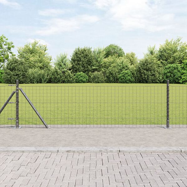 vidaXL Στυλοί Φράχτη με Βάσεις 13 τμχ Ø32mm 70cm Γαλβανισμένος Χάλυβας