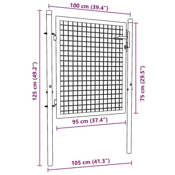 vidaXL Πόρτα Περίφραξης Πράσινη 100 x 75 εκ. Ατσάλινη