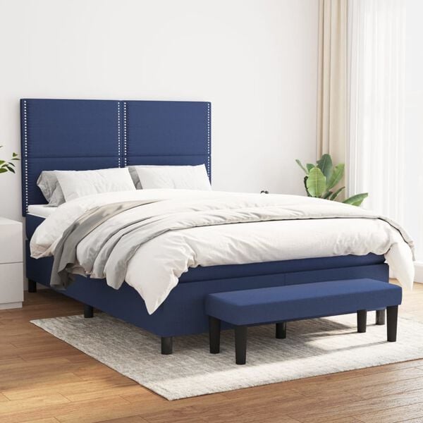 vidaXL &Kappa;&rho;&epsilon;&beta;ά&tau;&iota; Boxspring &mu;&epsilon; &Sigma;&tau;&rho;ώ&mu;&alpha; &Mu;&pi;&lambda;&epsilon; 140x200 &epsilon;&kappa;. &Upsilon;&phi;&alpha;&sigma;&mu;ά&tau;&iota;&nu;&omicron;
