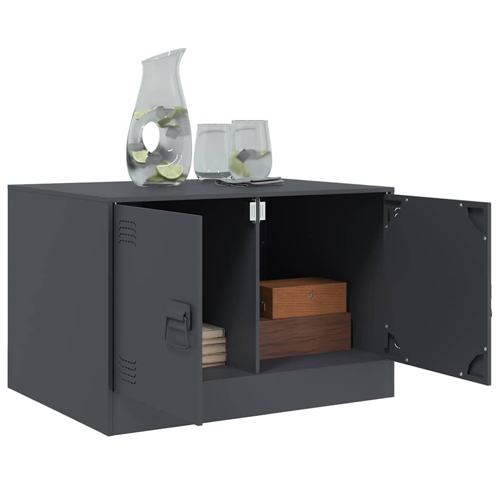 vidaXL Τραπέζι Κήπου Ανθρακί 67x50x44 εκ. Ατσάλινο