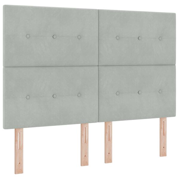 vidaXL Κρεβάτι Box Spring LED με Στρώμα Ανοιχτό γκρι 140 x 200 cm