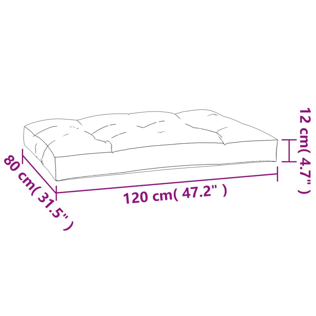 vidaXL Μαξιλάρι Παλέτας με Σχέδιο Φύλλων 120 x 80 x 12 εκ. Υφασμάτινο