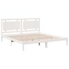 vidaXL Πλαίσιο Κρεβατιού Μακρύ Χωρίς Στρώμα Λευκό 200x220εκ Μασίφ Ξύλο