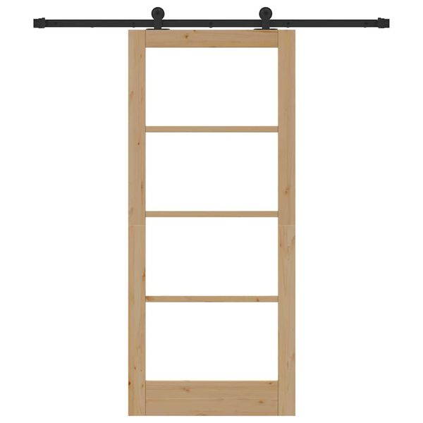 vidaXL Συρόμενη Πόρτα ORKDAL Φυσικό και Μαύρο 86 x 198,5 cm