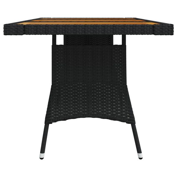 vidaXL Τραπέζι Κήπου Μαύρο 160x70x72 εκ Συνθ. Ρατάν/Μασίφ Ξύλο Ακακίας
