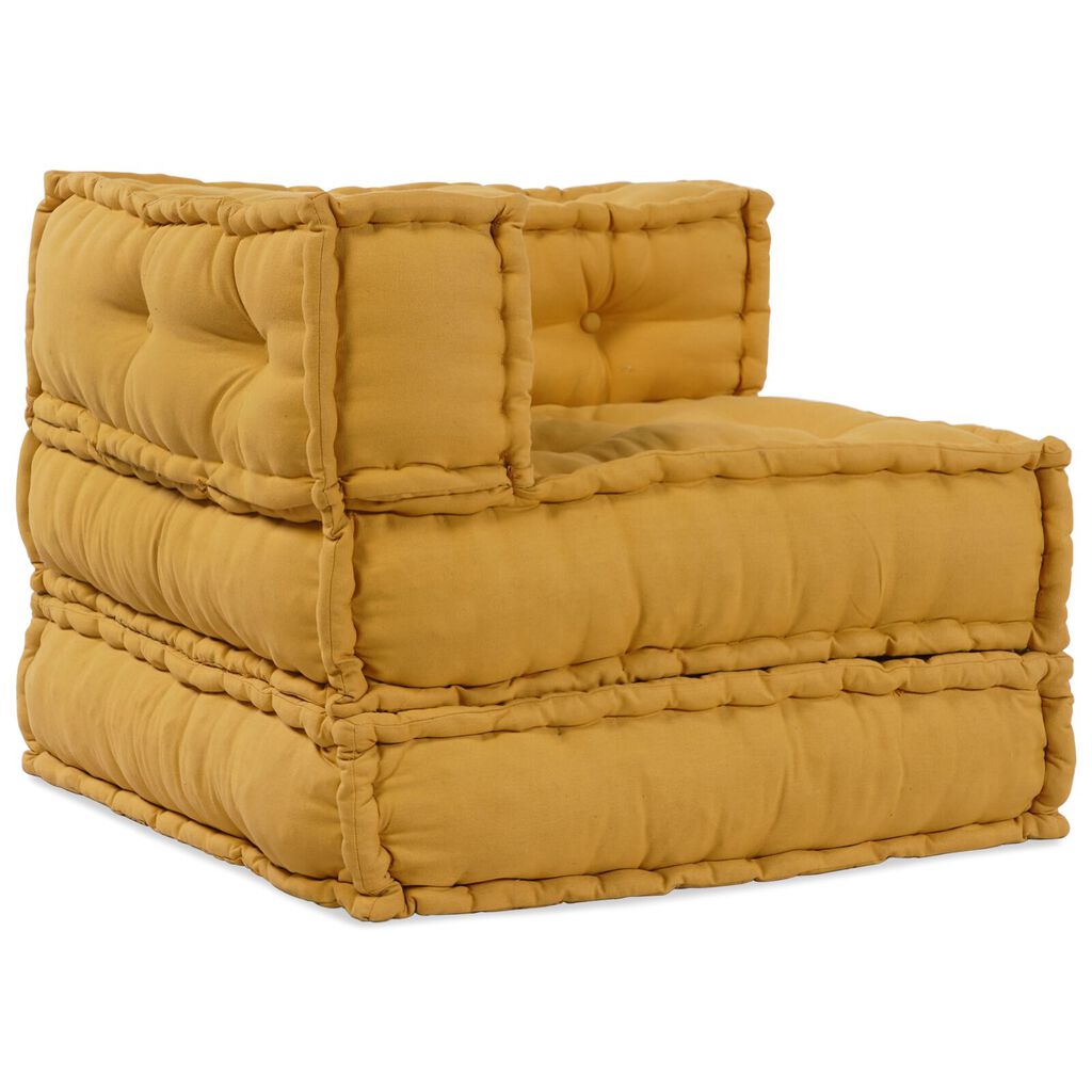 vidaXL Modular Pouffes 3 τμχ Κίτρινο Ύφασμα