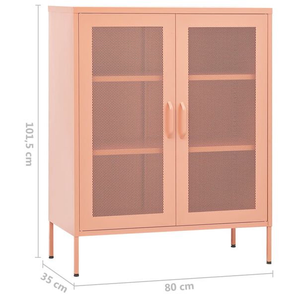 vidaXL Ντουλάπι Αποθήκευσης Ροζ 80 x 35 x 101,5 εκ. Ατσάλινο