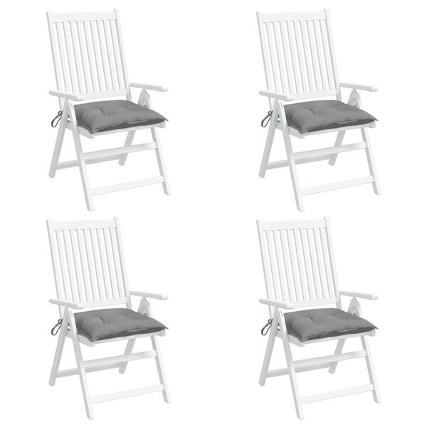 vidaXL Μαξιλάρια Καρέκλας Κήπου 4 τεμ. Γκρι 40x40x7 εκ. Υφασμάτινα