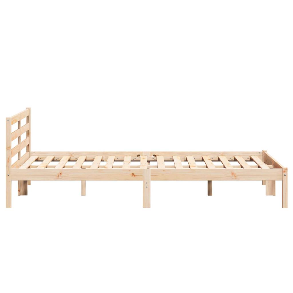 vidaXL Κρεβάτι με κεφαλάρι Καφέ 220 x 140 cm Μασίφ ξύλο πεύκου