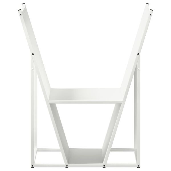 vidaXL Ράφι Καυσόξυλων Λευκό 69,5x35x81 εκ. Χάλυβας ψυχρής έλασης