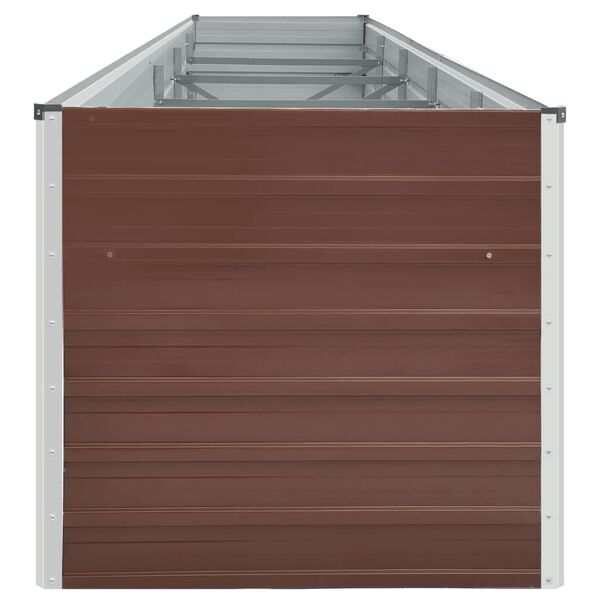 vidaXL Ζαρντινιέρα Υπερυψωμένη Καφέ 400x80x77 εκ. Γαλβαν. Χάλυβας