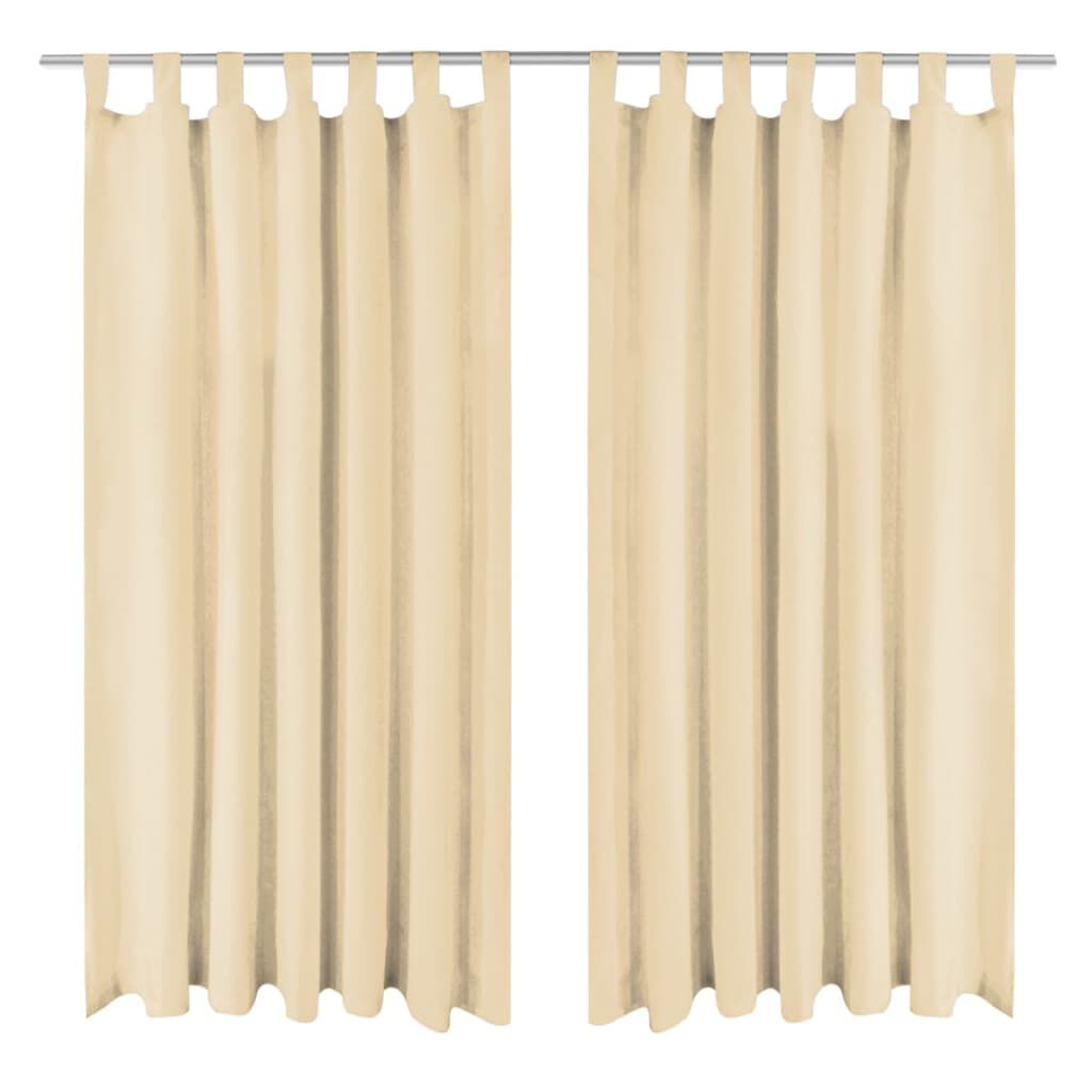 vidaXL Κουρτίνες με Θηλιές 2 τεμ. Μπεζ 140 x 225 εκ. από Microsatin
