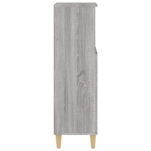 vidaXL Ντουλάπι Μπάνιου Γκρι Sonoma 30x30x100 εκ. Επεξεργασμένο Ξύλο