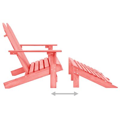 vidaXL Καρέκλα Κήπου Adirondack Διθέσια Ροζ από Ξύλο Ελάτης & Υποπόδιο
