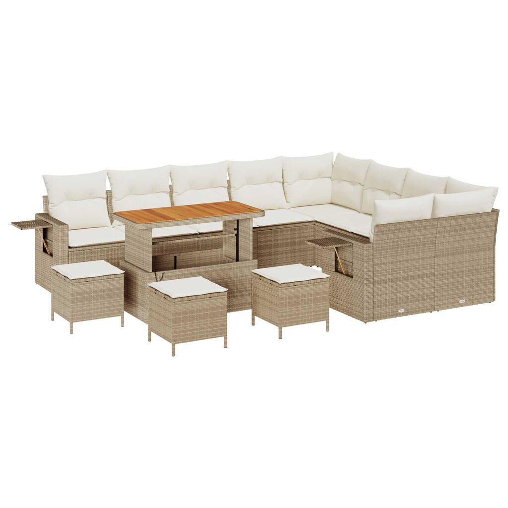 vidaXL Σετ Καναπέ Κήπου 13 pcs μπεζ και κρεμ 110 x 55 x 71 εκ