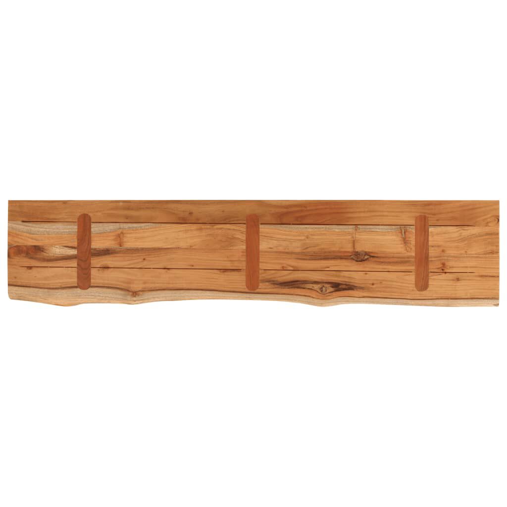 vidaXL Ράφι Επιτοίχιο Ορθ. Live Edge 120x20x3,8 εκ. Μασίφ Ξύλο Ακακίας