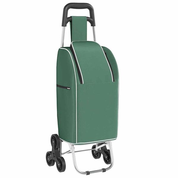 vidaXL Καρότσι Αγορών Πράσινο 39.5 x 33 x 93 εκ Ύφασμα Oxford