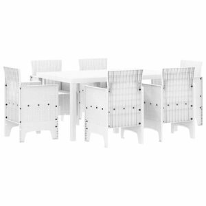 vidaXL &Sigma;έ&tau; &phi;&alpha;&gamma;&eta;&tau;&omicron;ύ &gamma;&iota;&alpha; &kappa;ή&pi;&omicron; 7 &tau;&mu;&chi;. &Lambda;&epsilon;&upsilon;&kappa;ό Rattan Polt
