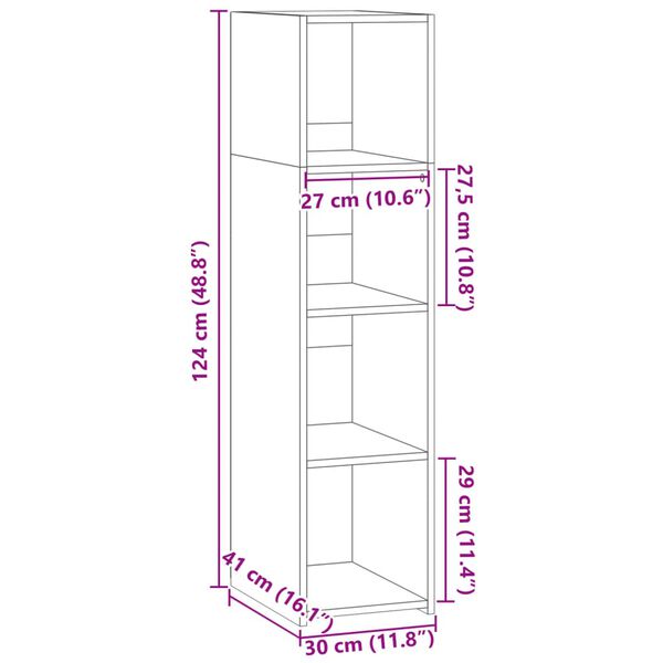 vidaXL Ντουλάπα Καπνιστή δρυς 30x41x124 εκ. από Επεξεργασμένο Ξύλο