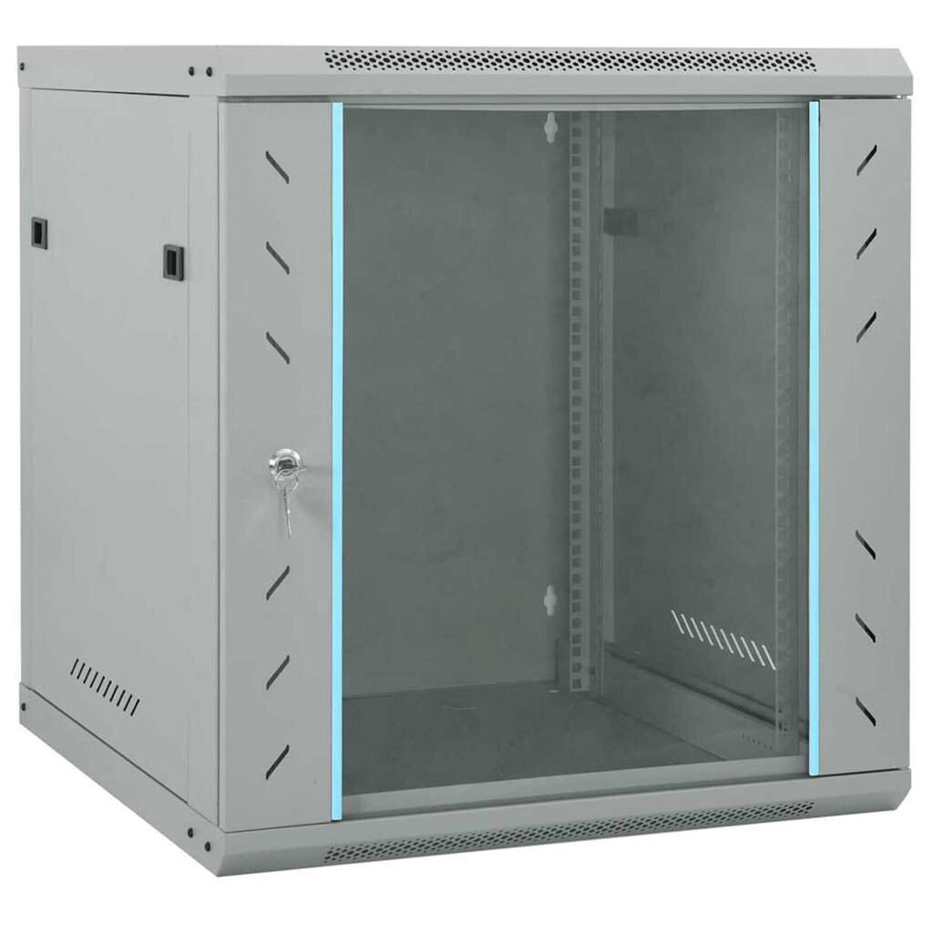 vidaXL Ντουλάπα δικτύου με αποθήκευση Γκρι 60 x 60 x 65 εκ Ατσάλι