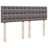 vidaXL Κρεβάτι Boxspring με Στρώμα Γκρι 160x200εκ. από Συνθετικό Δέρμα