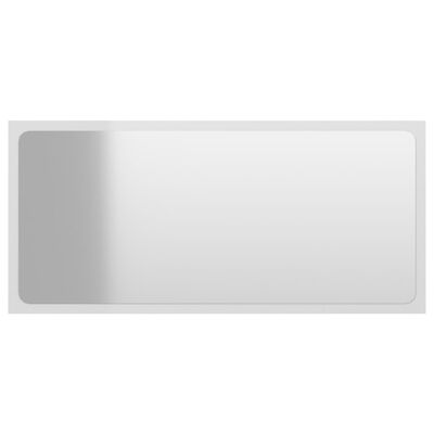 vidaXL Καθρέφτης Μπάνιου Γυαλιστερό Λευκό 80x1,5x37 εκ. Μοριοσανίδα