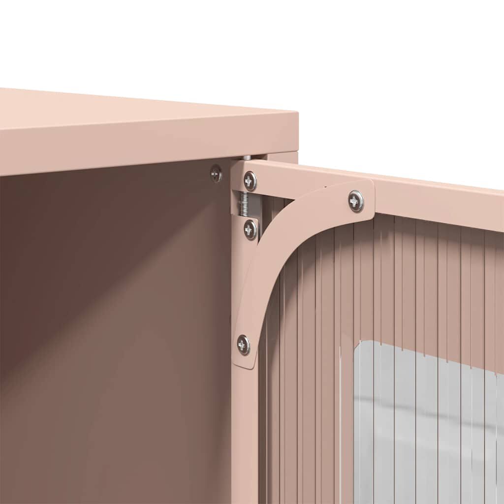 vidaXL Highboard Ροζ 68x39x107 cm Ατσάλι