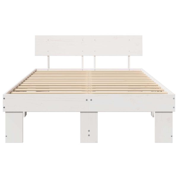 vidaXL Σκελετός Κρεβατιού Λευκό 120 x 200 cm Συμπαγές ξύλο πεύκου