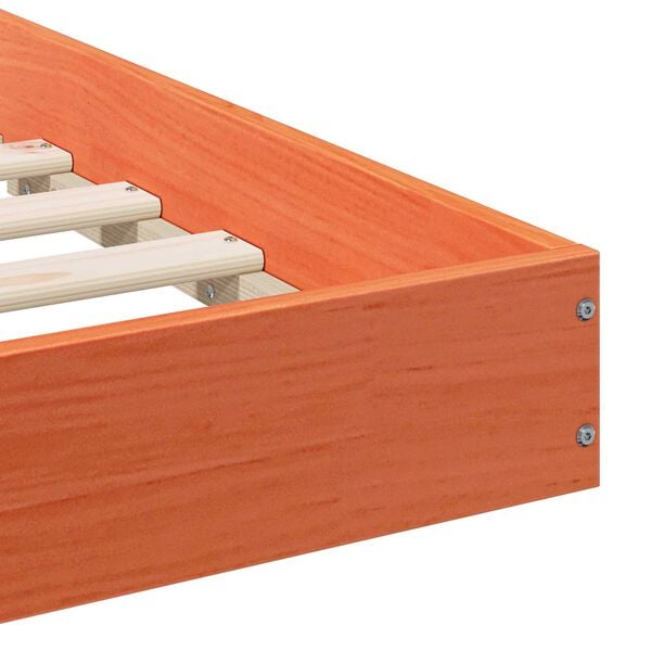 vidaXL Σκελετός Κρεβατιού Καφέ κεριού 200 x 210 cm Μασίφ ξύλο πεύκου
