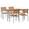 vidaXL Σέτ φαγητού για κήπο 5 pcs Γκρι και καφέ 150 x 90 x 75 cm
