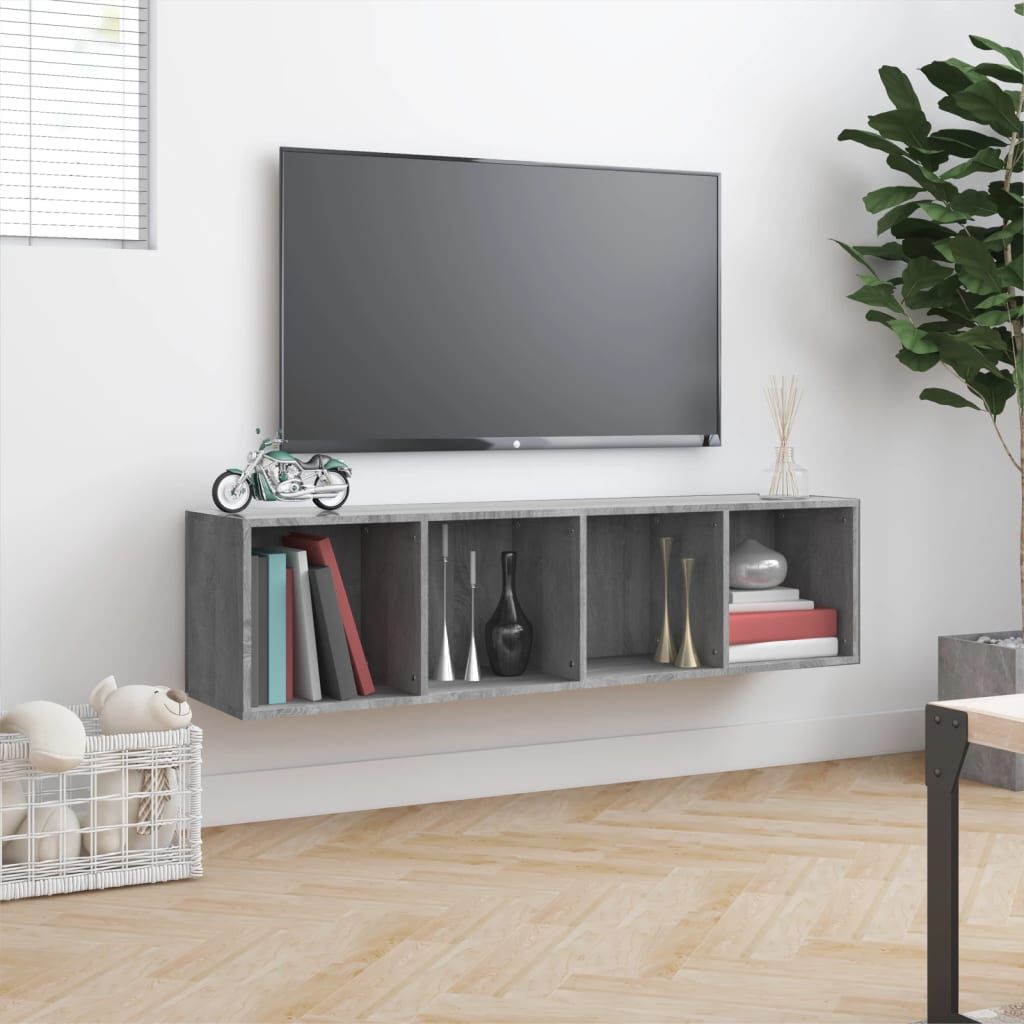 vidaXL Βιβλιοθήκη/Έπιπλο Τηλεόρασης Γκρι sonoma 143x30x36εκ Επεξ. Ξύλο
