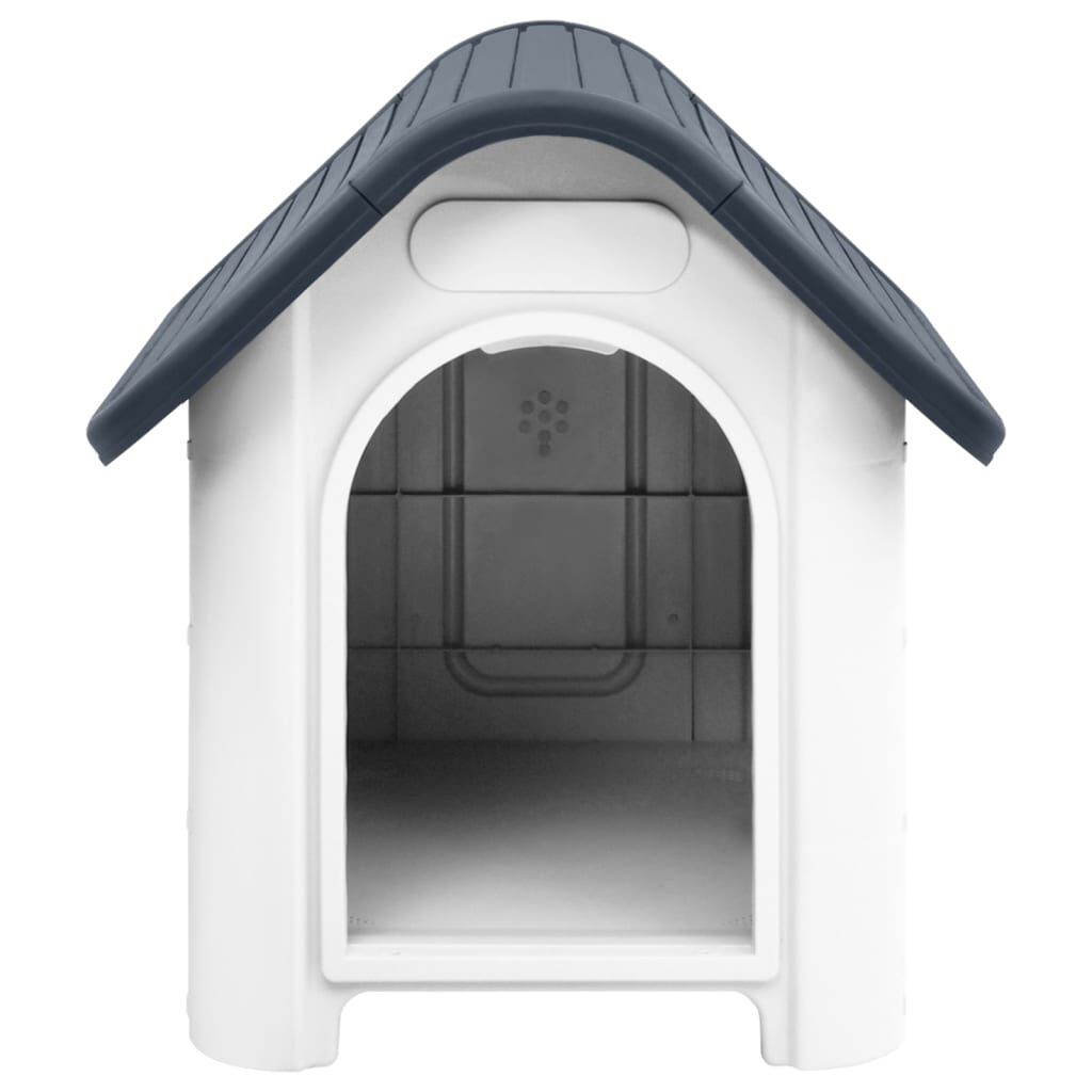 vidaXL Σπιτάκι Σκύλου Γκρι 59 x 75 x 66 εκ. από Πολυπροπυλένιο