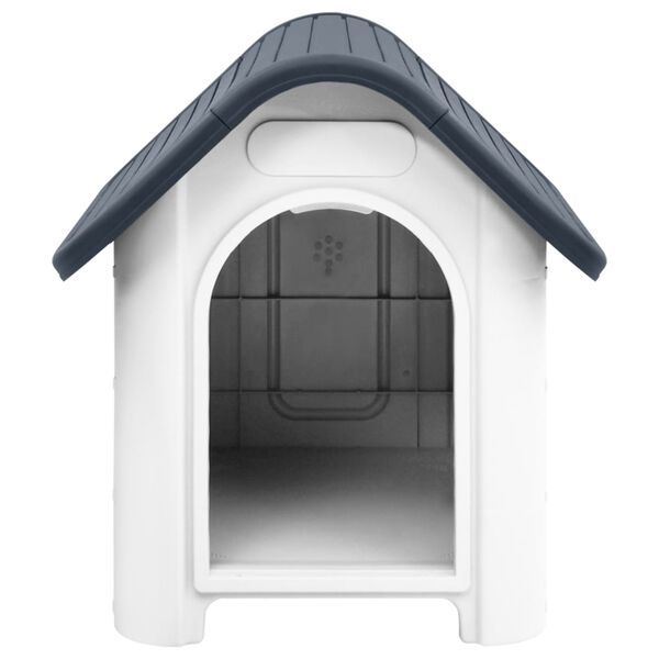vidaXL Σπιτάκι Σκύλου Γκρι 59 x 75 x 66 εκ. από Πολυπροπυλένιο