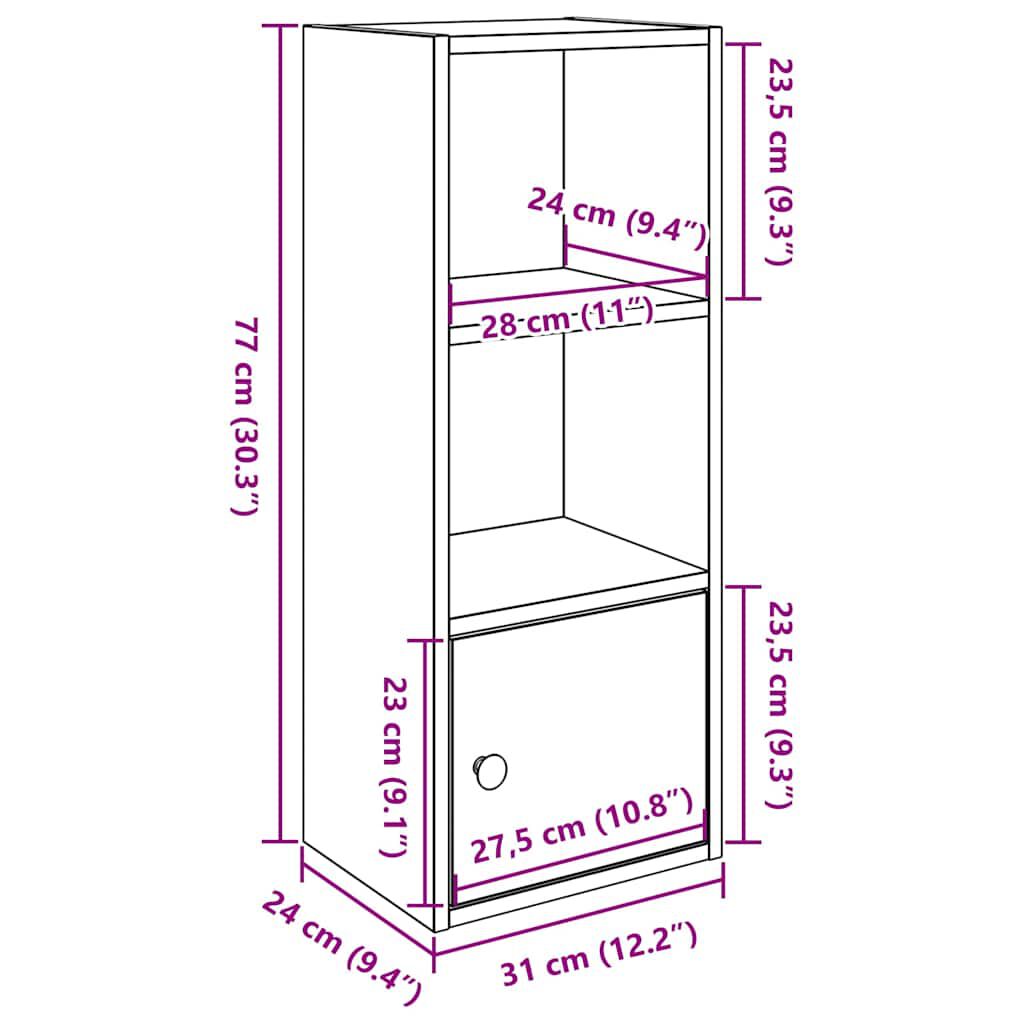 vidaXL Βιβλιοθήκη Καπνιστή Δρυς 31x24x77 εκ. από Επεξεργασμένο Ξύλο