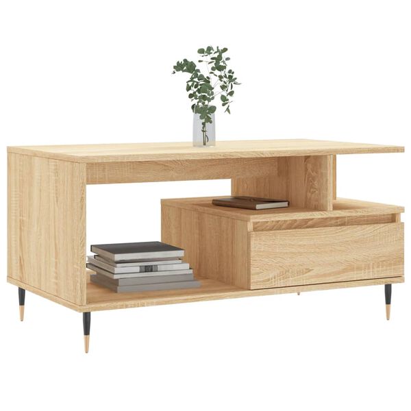 vidaXL Τραπεζάκι Σαλονιού Sonoma Δρυς 90x49x45 εκ. Επεξεργασμένο Ξύλο