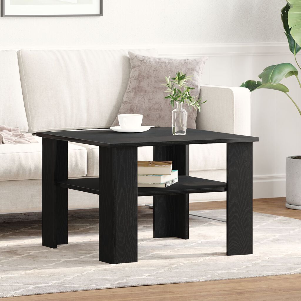 vidaXL Τραπεζάκι σαλονιού Μαύρο Δρύς 60x60x42 εκ. Επεξεργασμένο ξύλο