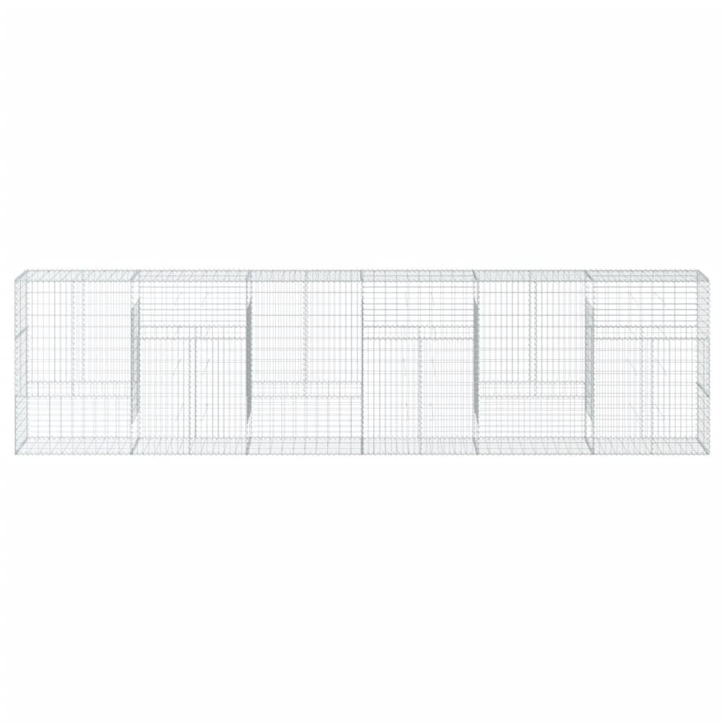 vidaXL Συρματοκιβώτιο με Κάλυμμα 600x50x150εκ. από Γαλβανισμένο Χάλυβα