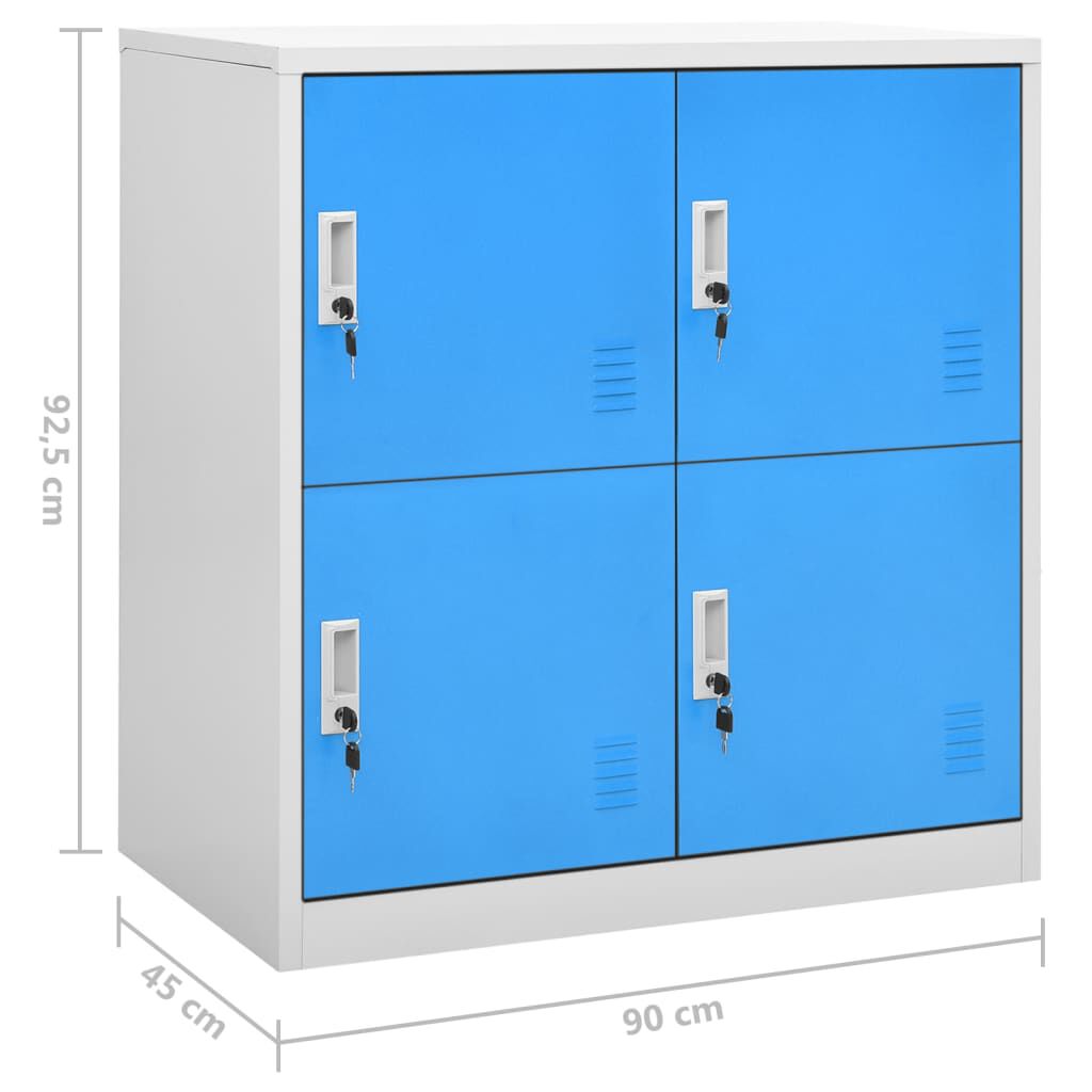 vidaXL Φοριαμοί 2 τεμ. Ανοιχτό Γκρι/Μπλε 90 x 45 x 92,5 εκ. Ατσάλινοι