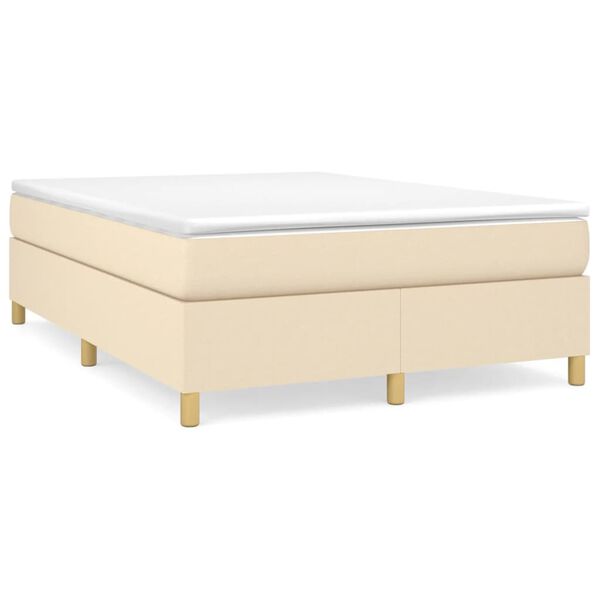 vidaXL &Kappa;&rho;&epsilon;&beta;ά&tau;&iota; Boxspring &mu;&epsilon; &Sigma;&tau;&rho;ώ&mu;&alpha; &Kappa;&rho;&epsilon;&mu; 140x190 &epsilon;&kappa;. &Upsilon;&phi;&alpha;&sigma;&mu;ά&tau;&iota;&nu;&omicron;
