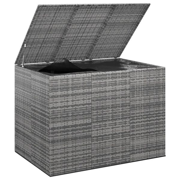 vidaXL Κουτί Μαξιλαριού Κήπου Γκρι 145x100x103 εκ. Ρατάν Πολυαιθ.